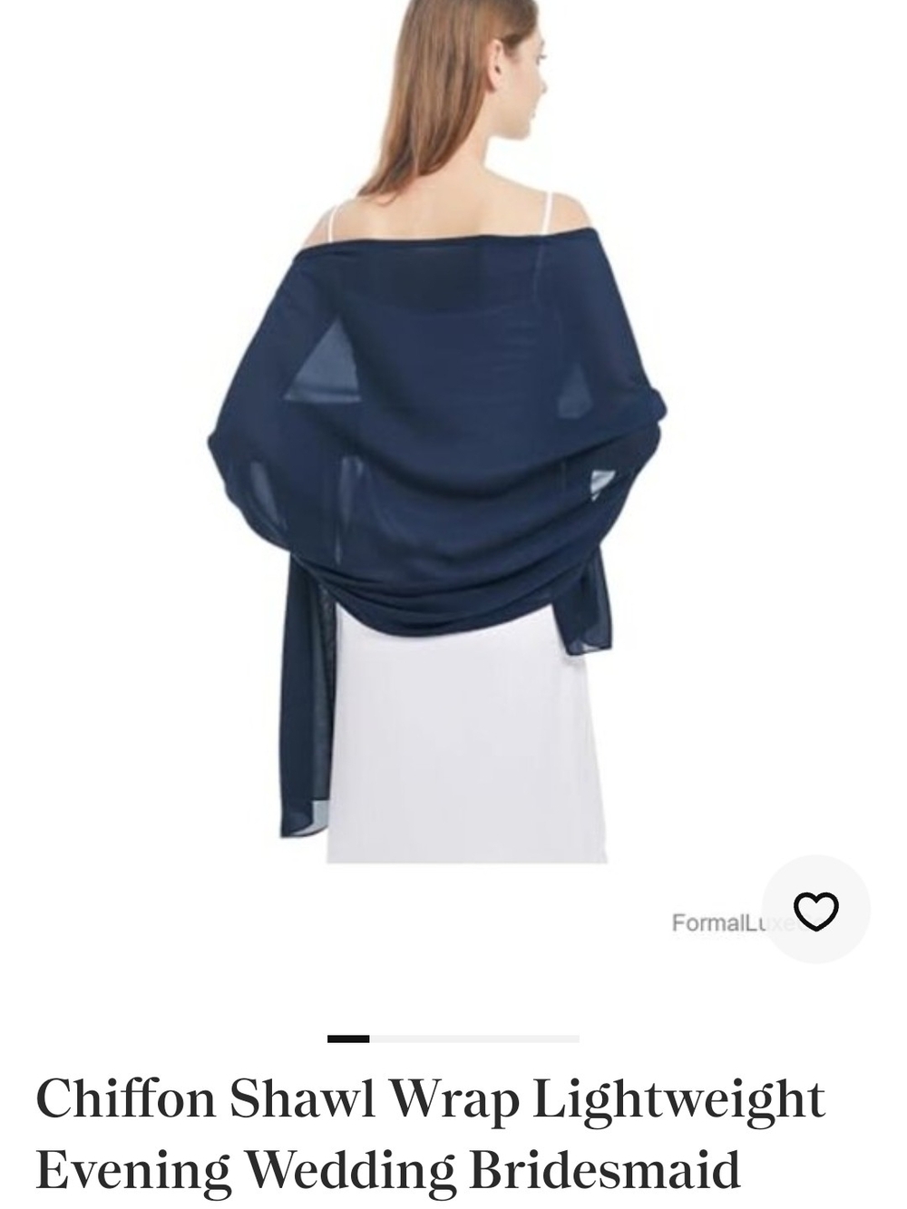 J Kara Navy Chiffon Shawl Wrap